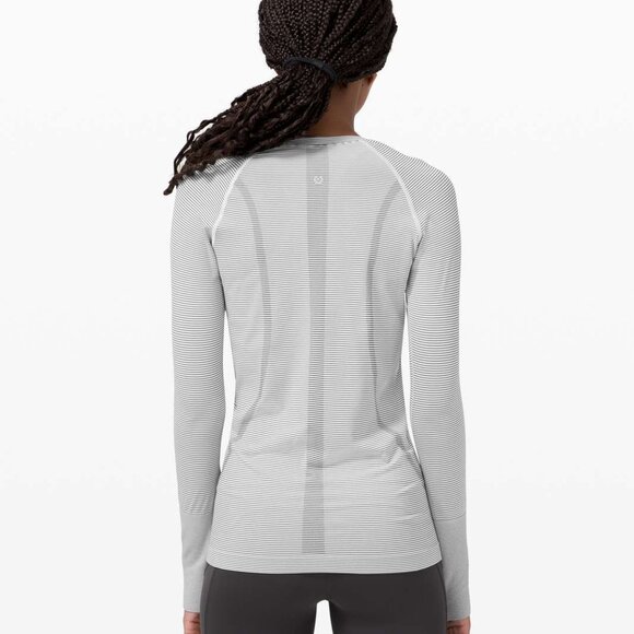 Lululemon Swiftly Tech Long Sleeve in Tempo Stripe Black/White, 8 - Picture 2 of 5